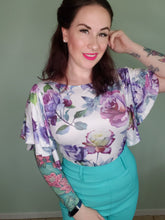 Load image into Gallery viewer, Valencia Top in Purple Floral