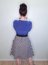 Load image into Gallery viewer, Josephine A Line Skirt in Black and White Stripe