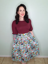 Load image into Gallery viewer, Gwendolyn Skirt in Holiday Dinosaurs