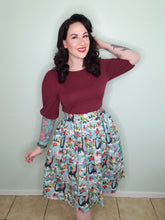 Load image into Gallery viewer, Gwendolyn Skirt in Holiday Dinosaurs