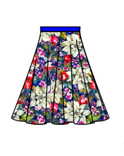 Load image into Gallery viewer, Holiday Annie 3/4 Circle Skirt in White Poinsettia