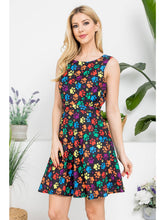 Load image into Gallery viewer, Rainbow Paw Print Skater Dress