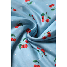 Load image into Gallery viewer, Matilda Red Cherry Blue Wrap Dress