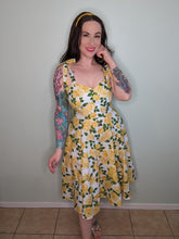 Load image into Gallery viewer, Persephone Dress in Yellow Roses