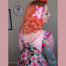 Load image into Gallery viewer, Audrey Dress in Pink Floral with Pink Flaps