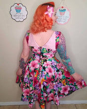 Load image into Gallery viewer, Audrey Dress in Pink Floral with Pink Flaps