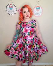 Load image into Gallery viewer, Audrey Dress in Pink Floral with Pink Flaps