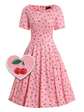 Load image into Gallery viewer, Brenda Pink Cherry Dress