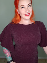 Load image into Gallery viewer, Valentina Dress in Burgundy Glitter