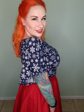 Load image into Gallery viewer, Valencia Top in Navy Snowflake