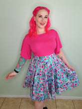 Load image into Gallery viewer, Penny Circle Skirt in Blue Floral
