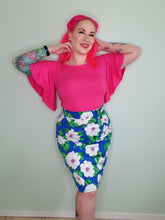 Load image into Gallery viewer, Selina Pencil Skirt in Blue Floral