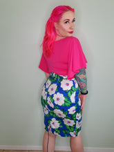 Load image into Gallery viewer, Selina Pencil Skirt in Blue Floral