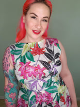 Load image into Gallery viewer, Audrey Dress in White Tropical Floral SALE