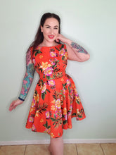 Load image into Gallery viewer, Audrey Dress in Orange Tropical Floral SALE