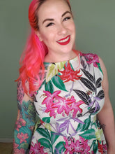 Load image into Gallery viewer, Audrey Dress in White Tropical Floral SALE