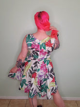 Load image into Gallery viewer, Audrey Dress in White Tropical Floral SALE