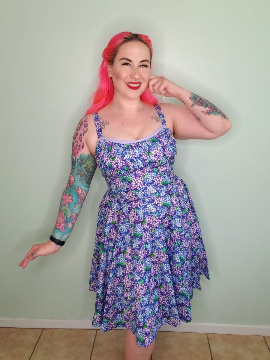 Eliza Dress in Hydrangea Flowers