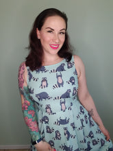 Load image into Gallery viewer, Racoon Print Skater Dress
