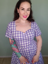 Load image into Gallery viewer, Skipper Dress in Purple Gingham
