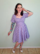 Load image into Gallery viewer, Skipper Dress in Purple Gingham
