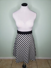 Load image into Gallery viewer, Josephine A Line Skirt in Black and White Stripe
