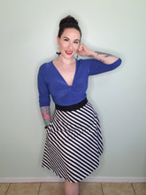 Load image into Gallery viewer, Josephine A Line Skirt in Black and White Stripe
