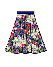 Load image into Gallery viewer, Holiday Annie 3/4 Circle Skirt in White Poinsettia
