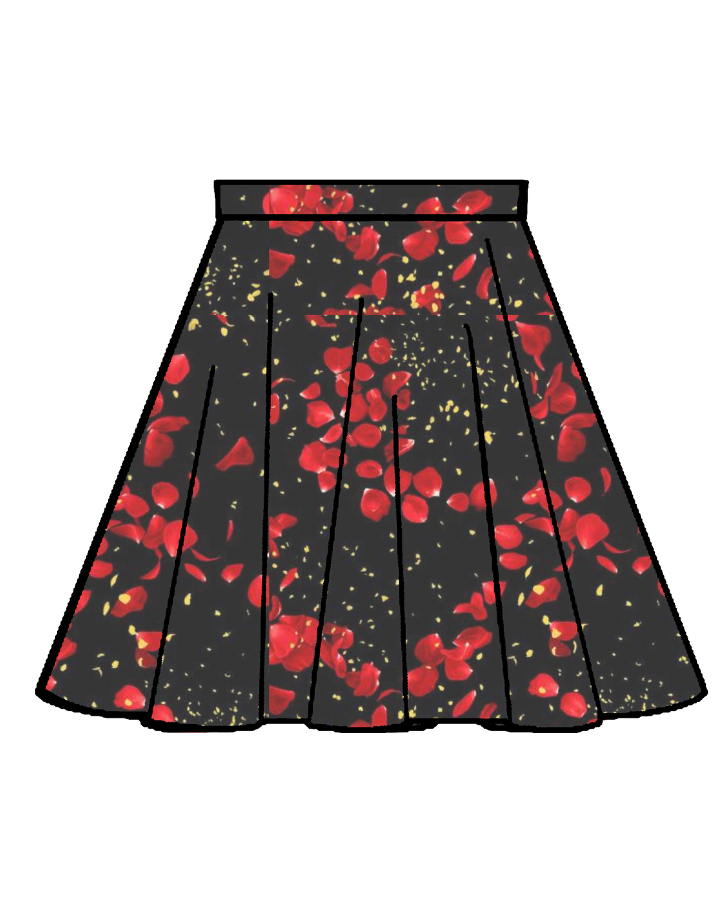 Holiday Penny Circle Skirt in Rose Petals