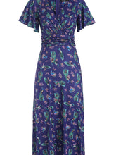 Load image into Gallery viewer, Donna Crossover Dress in Purple Peacock
