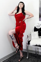 Load image into Gallery viewer, Phantom Red Velvet Swag Gown
