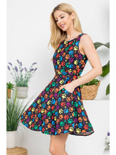 Load image into Gallery viewer, Rainbow Paw Print Skater Dress
