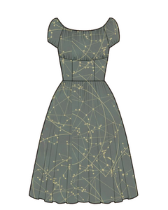 Ora Dress in Green Cosmos