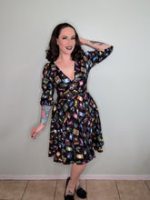 Load image into Gallery viewer, Franny Dress in Cosmic Tarot Print Glow in The Dark
