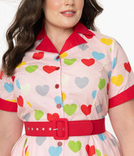 Load image into Gallery viewer, Unique Vintage Valentine Heart Print Venus Swing Dress - PRELOVED
