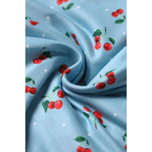 Load image into Gallery viewer, Matilda Red Cherry Blue Wrap Dress
