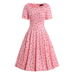 Brenda Pink Cherry Dress