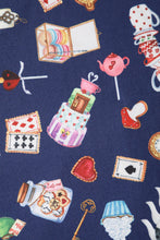Load image into Gallery viewer, Matilda Navy Blue Wonderland Wrap Dress

