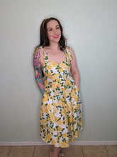 Load image into Gallery viewer, Persephone Dress in Yellow Roses
