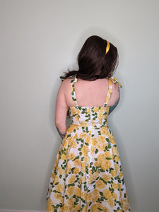 Persephone Dress in Yellow Roses