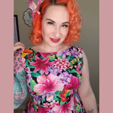 Load image into Gallery viewer, Audrey Dress in Pink Floral with Pink Flaps

