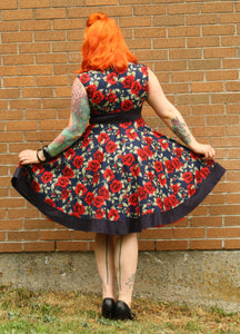 Audrey Dress in Rose Print - Vivacious Vixen Apparel
