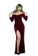 Load image into Gallery viewer, Anjelica Velvet Maxi Dress in Wine

