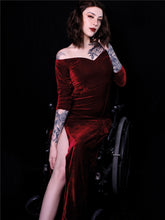 Load image into Gallery viewer, Anjelica Velvet Maxi Dress in Wine
