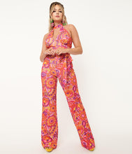 Load image into Gallery viewer, Pink Far-Out Floral Print Jumpsuit
