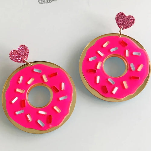 Donut Heart Earrings - Vivacious Vixen Apparel