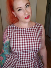 Load image into Gallery viewer, Audrey in Burgundy Gingham - Vivacious Vixen Apparel

