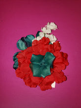 Load image into Gallery viewer, Teal and Red Hair Flower
