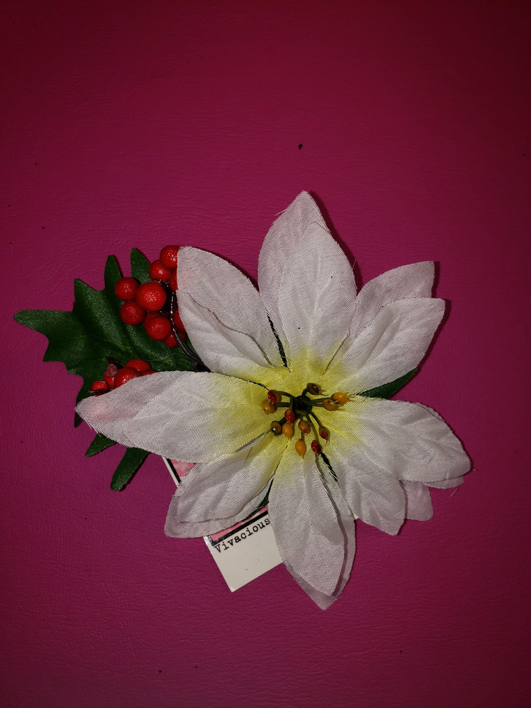 White Berry Hair Flower