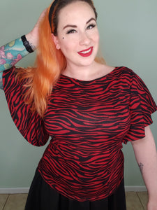 Valencia Top in Red Tiger Print